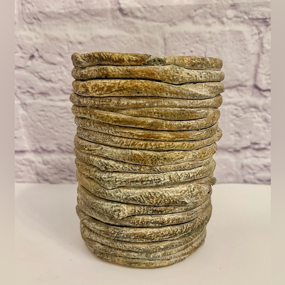 Rustic Stone Texture Planter Pot | Neutral Organic Modern Decor